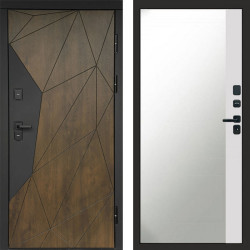 Входная дверь Termo-Door Премиум Геометрия Дуб - Зеркало Фацет Белый софт
