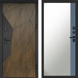Входная дверь Termo-Door Премиум Геометрия Дуб - Зеркало Фацет Grey софт