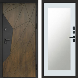 Входная дверь Termo-Door Премиум Геометрия Дуб - Зеркало Триумф Белый софт