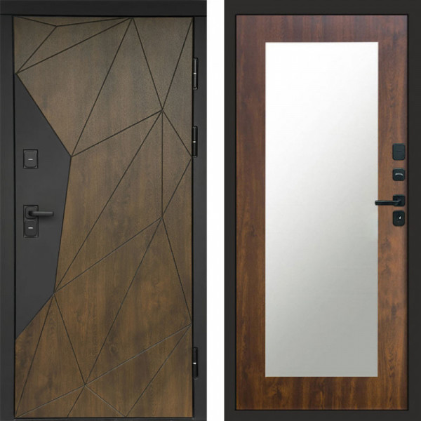 Входная дверь Termo-Door Премиум Геометрия Дуб - Зеркало Триумф дуб