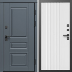 Входная дверь Termo-Door Премиум Орегон Графит - Флэт Белый софт