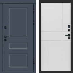 Входная дверь Termo-Door Премиум Орегон Графит - Горизонт белый
