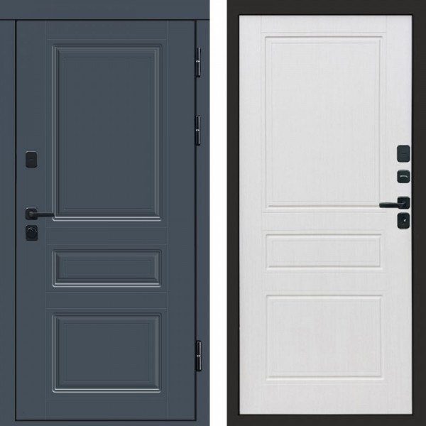 Входная дверь Termo-Door Премиум Орегон Графит - Классика белое дерево