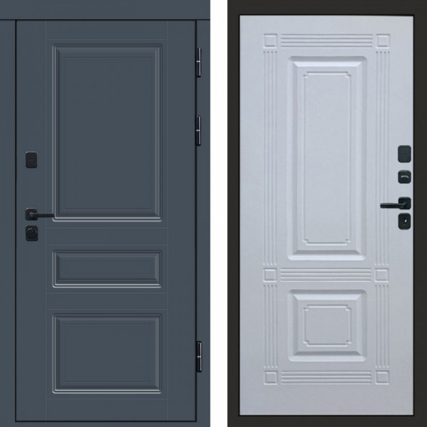 Входная дверь Termo-Door Премиум Орегон Графит - Мадрид Белый софт