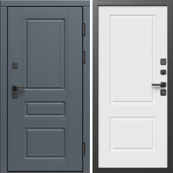 Входная дверь Termo-Door Премиум Орегон Графит - Нео Классика Белый Софт