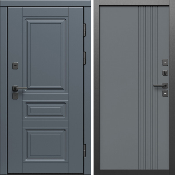 Входная дверь Termo-Door Премиум Орегон Графит - Страйп Грей Софт