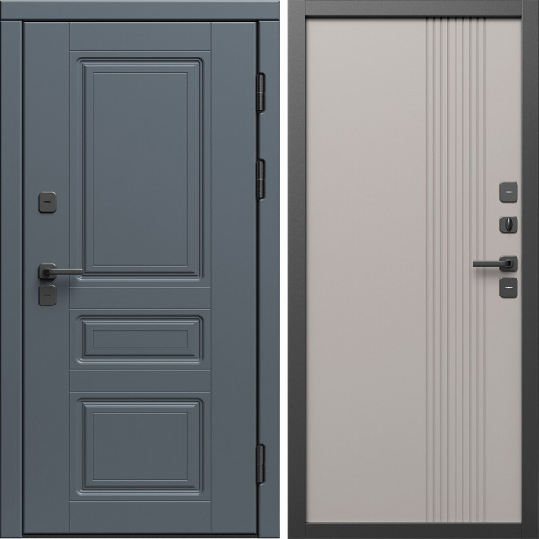 Входная дверь Termo-Door Премиум Орегон Графит - Страйп Капучино