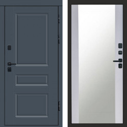 Входная дверь Termo-Door Премиум Орегон Графит - Зеркало белый софт