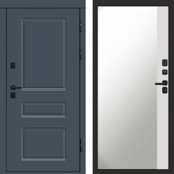 Входная дверь Termo-Door Премиум Орегон Графит - Зеркало Фацет Белый софт
