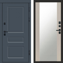 Входная дверь Termo-Door Премиум Орегон Графит - Зеркало Слоновая кость