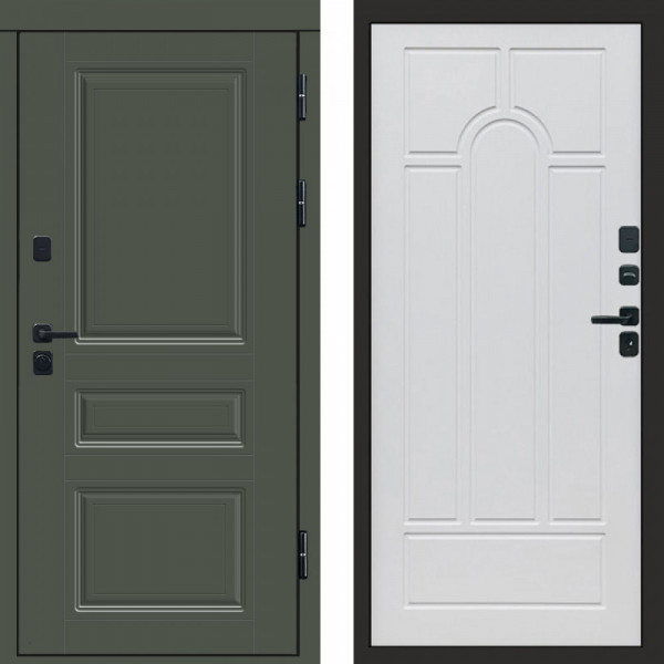 Входная дверь Termo-Door Премиум Орегон Грин - Арка белое дерево