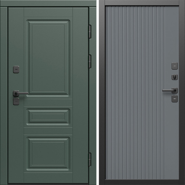 Входная дверь Termo-Door Премиум Орегон Грин - Флэт Grey софт