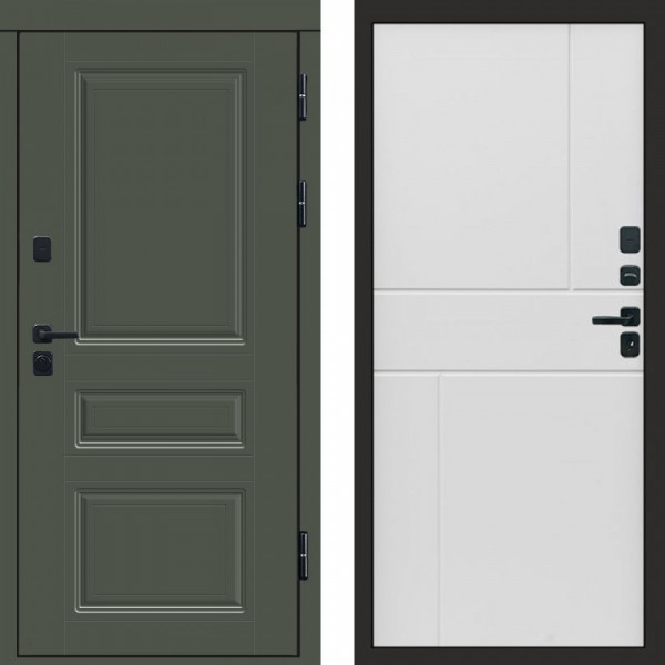 Входная дверь Termo-Door Премиум Орегон Грин - Горизонт белый