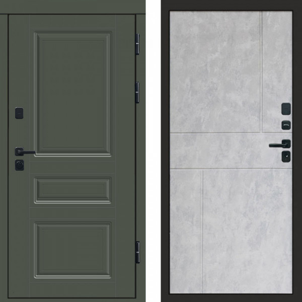 Входная дверь Termo-Door Премиум Орегон Грин - Горизонт бетон светлый