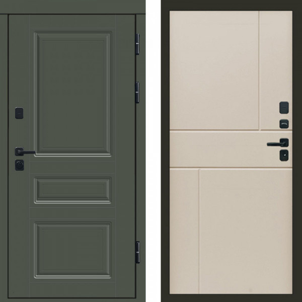 Входная дверь Termo-Door Премиум Орегон Грин - Горизонт Слоновая кость