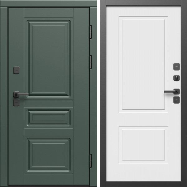 Входная дверь Termo-Door Премиум Орегон Грин - Нео Классика Белый Софт