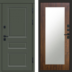 Входная дверь Termo-Door Премиум Орегон Грин - Зеркало Триумф дуб
