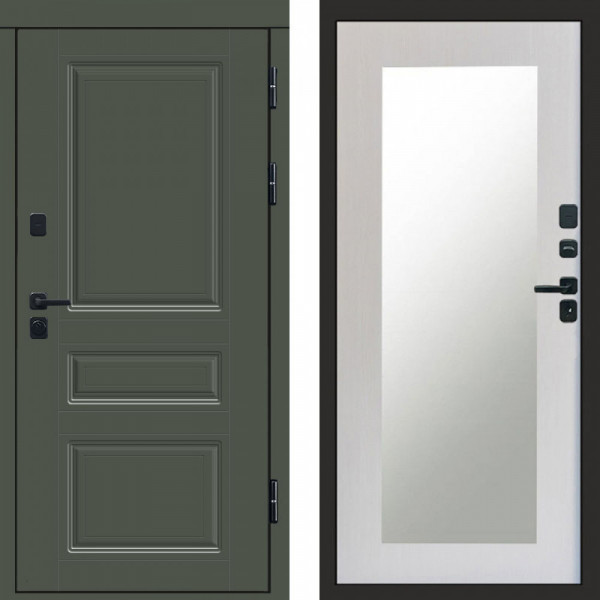 Входная дверь Termo-Door Премиум Орегон Грин - Зеркало Триумф лиственница