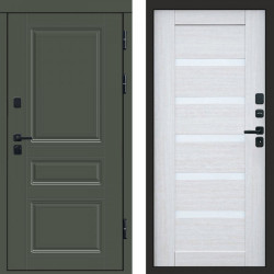 Входная дверь Termo-Door Премиум Орегон Грин - Зеркало Триумф Царга лиственница 4500 / 5500