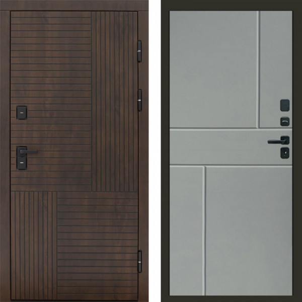 Входная дверь Termo-Door Премиум Веста Дуб - Горизонт Grey софт