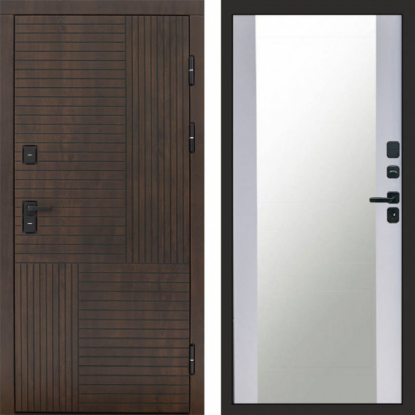 Входная дверь Termo-Door Премиум Веста Дуб - Зеркало белый софт