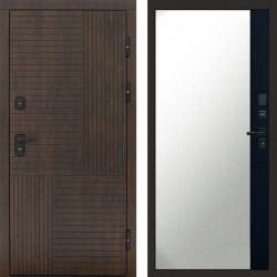 Входная дверь Termo-Door Премиум Веста Дуб - Зеркало Фацет Черный кварц+тонировка серая