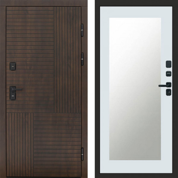 Входная дверь Termo-Door Премиум Веста Дуб - Зеркало Триумф Белый софт