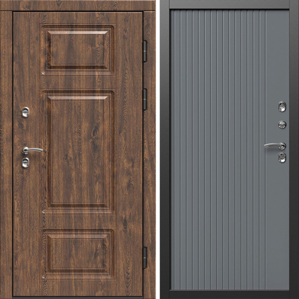 Входная дверь Termo-Door Премиум Винорит Дуб - Флэт Grey софт