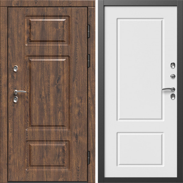 Входная дверь Termo-Door Премиум Винорит Дуб - Марсель Белый софт