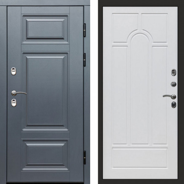 Входная дверь Termo-Door Премиум Винорит Grey - Арка белое дерево