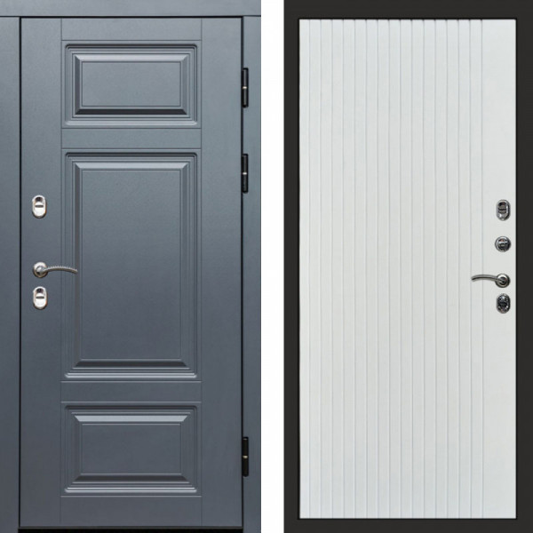 Входная дверь Termo-Door Премиум Винорит Grey - Flat Белый софт