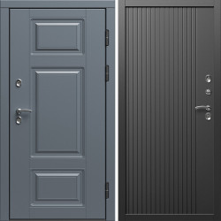 Входная дверь Termo-Door Премиум Винорит Grey - Флэт Черный кварц