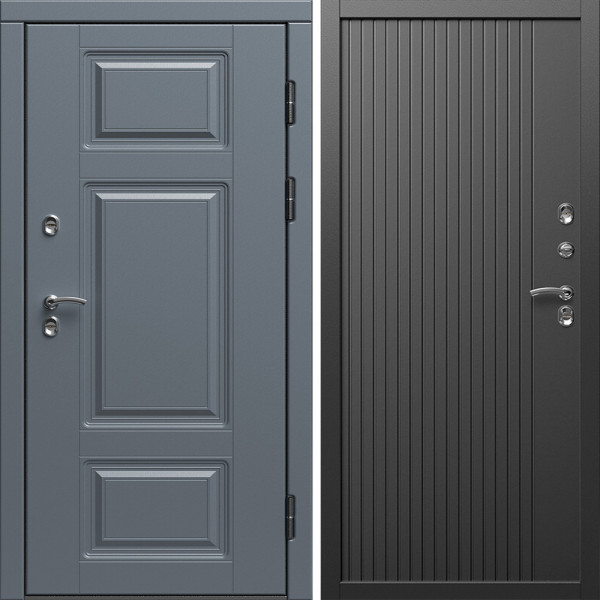 Входная дверь Termo-Door Премиум Винорит Grey - Флэт Черный кварц