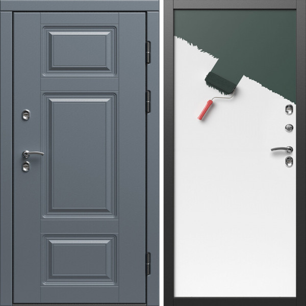 Входная дверь Termo-Door Премиум Винорит Grey - Гладкая Панель Под Покраску (грунт)