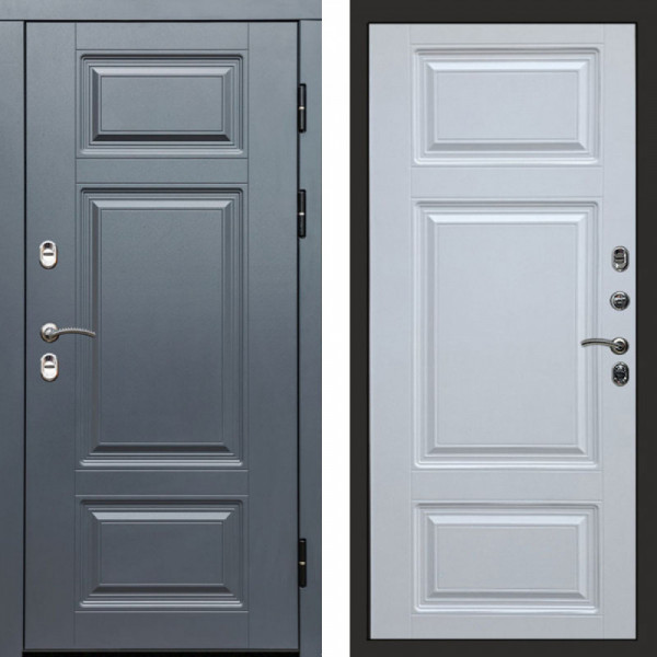 Входная дверь Termo-Door Премиум Винорит Grey - Лион Белый софт