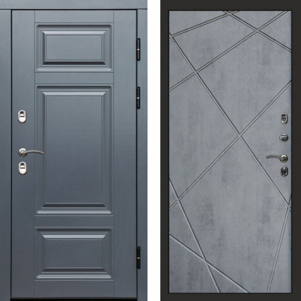 Входная дверь Termo-Door Премиум Винорит Grey - Лучи бетон темный