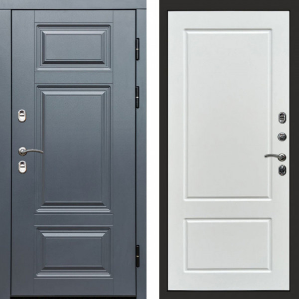 Входная дверь Termo-Door Премиум Винорит Grey - Марсель Белый софт