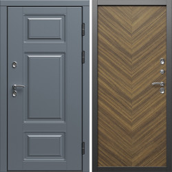 Входная дверь Termo-Door Премиум Винорит Grey - Плаза Елочка Орех