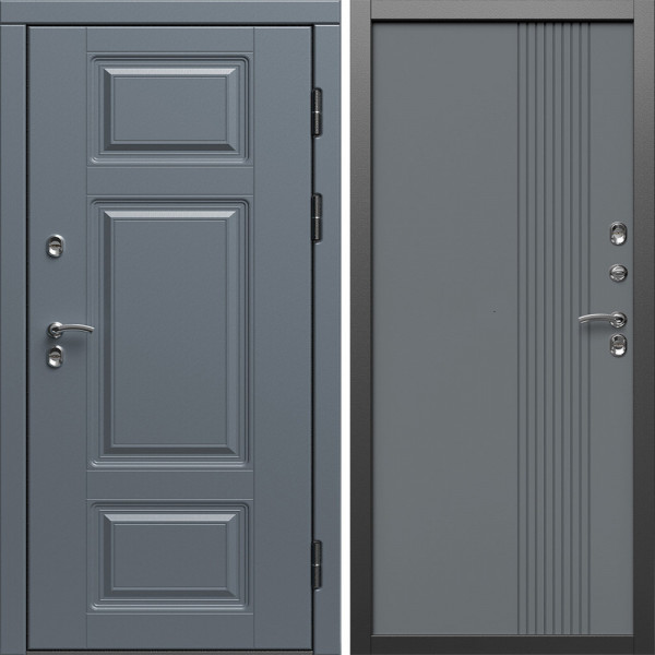 Входная дверь Termo-Door Премиум Винорит Grey - Страйп Грей Софт