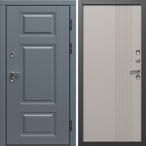Входная дверь Termo-Door Премиум Винорит Grey - Страйп Капучино
