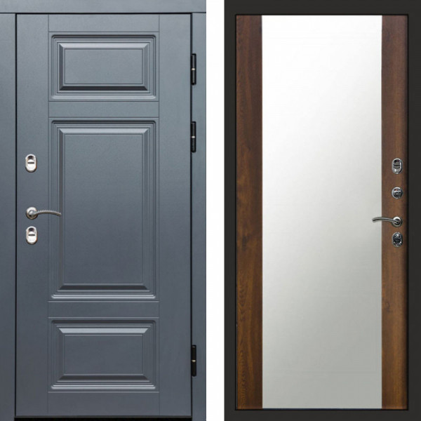 Входная дверь Termo-Door Премиум Винорит Grey - Зеркало дуб