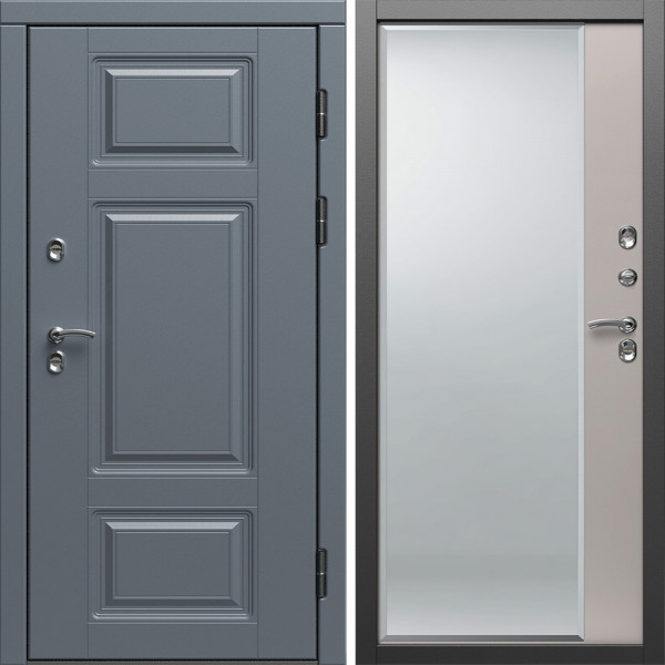 Входная дверь Termo-Door Премиум Винорит Grey - Зеркало Фацет Капучино