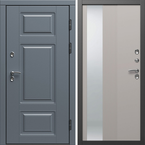 Входная дверь Termo-Door Премиум Винорит Grey - Зеркало Люмис Капучино