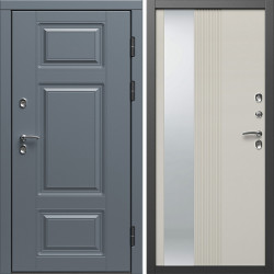 Входная дверь Termo-Door Премиум Винорит Grey - Зеркало Люмис Соновая Кость
