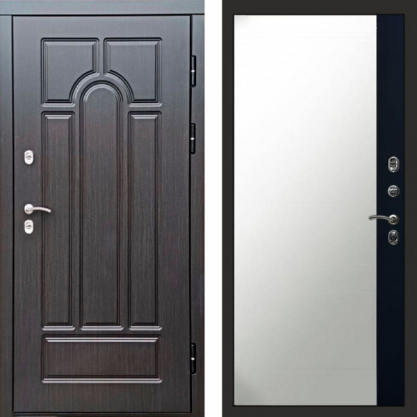 Входная дверь Termo-Door Премиум Винорит Модена Венге - Зеркало Фацет Черный кварц+тонировка серая