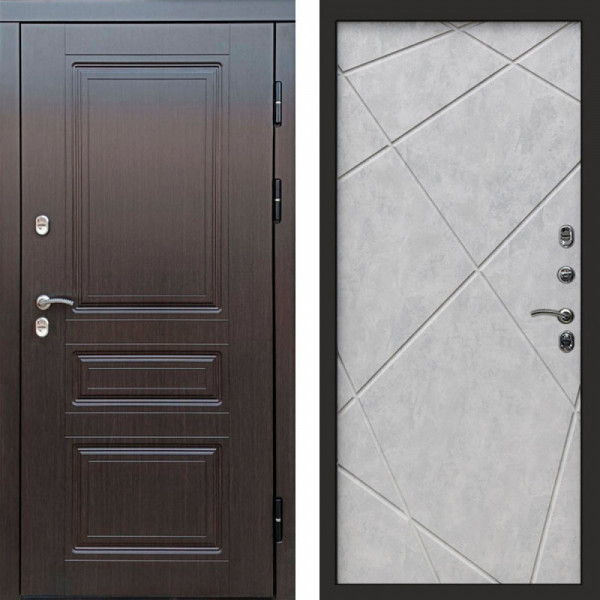 Входная дверь Termo-Door Премиум Винорит Орегон Венге - Лучи бетон светлый