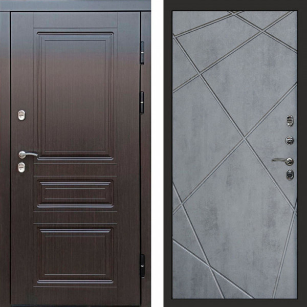 Входная дверь Termo-Door Премиум Винорит Орегон Венге - Лучи бетон темный
