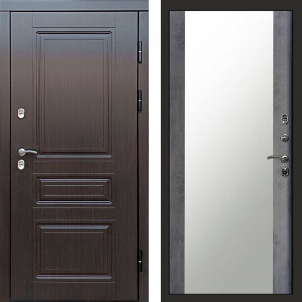 Входная дверь Termo-Door Премиум Винорит Орегон Венге - Зеркало бетон темный