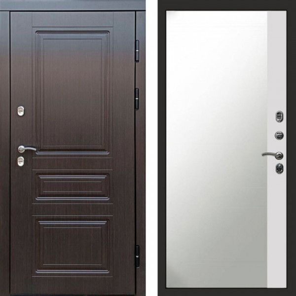 Входная дверь Termo-Door Премиум Винорит Орегон Венге - Зеркало Фацет Белый софт