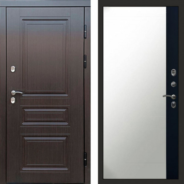 Входная дверь Termo-Door Премиум Винорит Орегон Венге - Зеркало Фацет Черный кварц